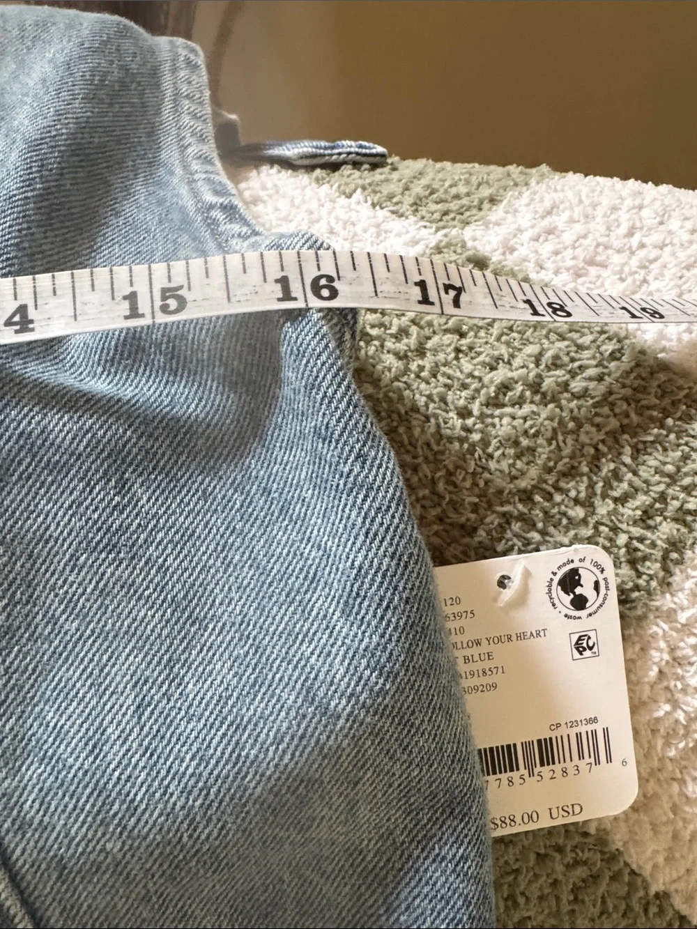 NWT Free People Light Blue Denim V-Neck Mini Pinafore Dress - Picture 7 of 7